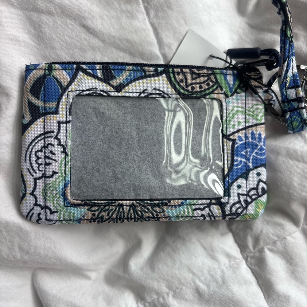 Vera Bradley Blue and Green Patterned Wristlet
